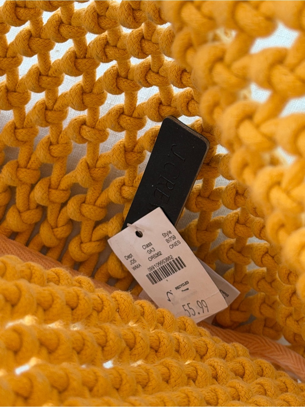 J. Crew Mustard Yellow Crochet Tote - Picture 3 of 4